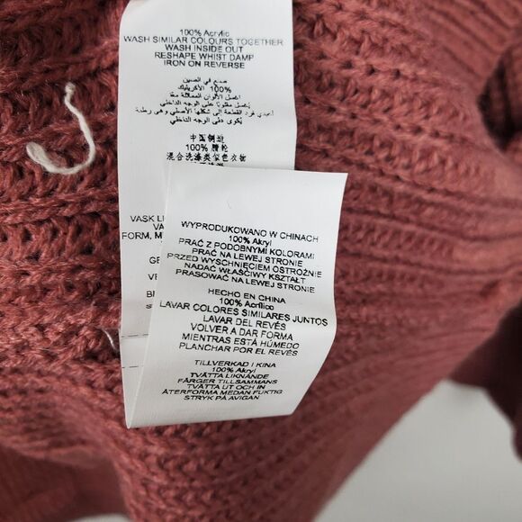 MISSGUIDED Plus Size Off Shoulder Jumper Dress Rose 14-16 Ribbed Chunky Knit NWT - Picture 6 of 8